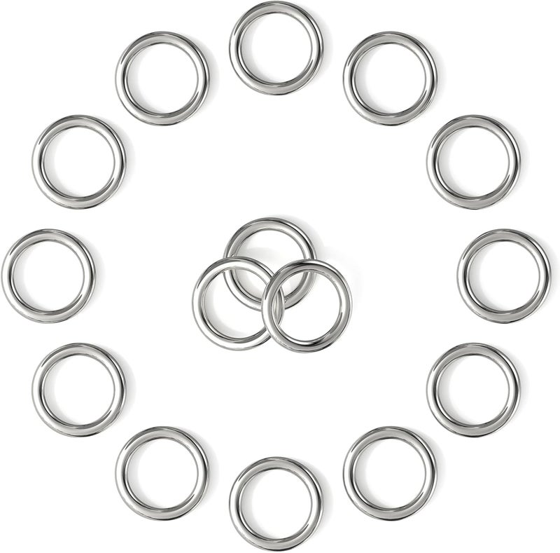 BEYOURD Stainless Steel O Rings 1 Inch, Round Metal Ring Buckles, Solid Welded Metal Loop for Dog Collars, Macrame, Hanging Strap Slings, 15PCS - Image 1